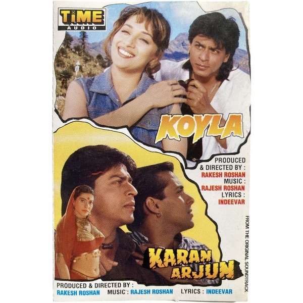 Koyla & Karan Arjun Audio Cassette | Rajesh Roshan | Time Audio | 90s Hindi Film Songs | SRK Salman Combo Tape